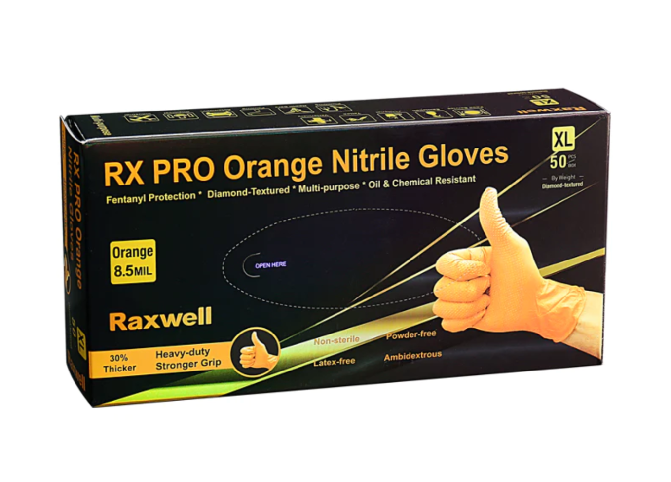 Orange Nitrile Glove - 1,000 Case Count, 8.5 Mil Thick