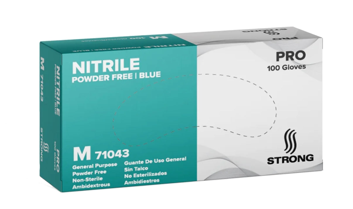 Strong Manufacturers Blue 4mil Nitrile Gloves - 1,000 Case Count