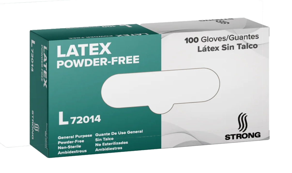 Strong Manufacturers White 4.5 Mil PF Latex Gloves - 1,000 Case Count