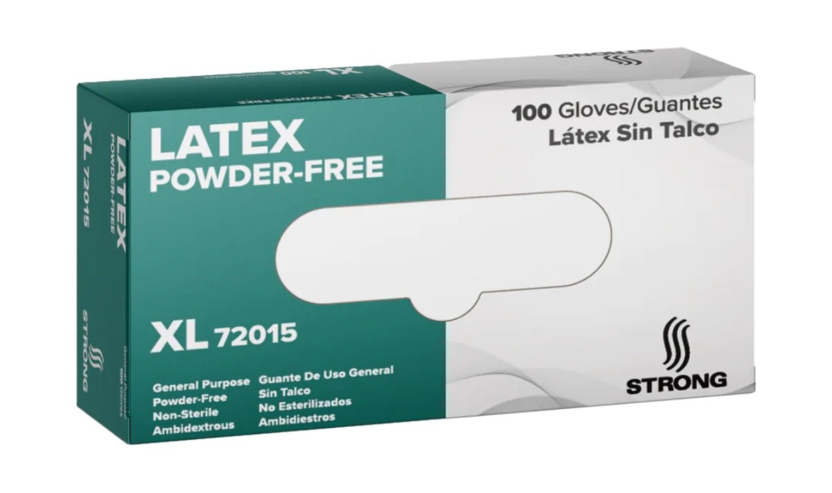 Strong Manufacturers White 4.5 Mil PF Latex Gloves - 1,000 Case Count
