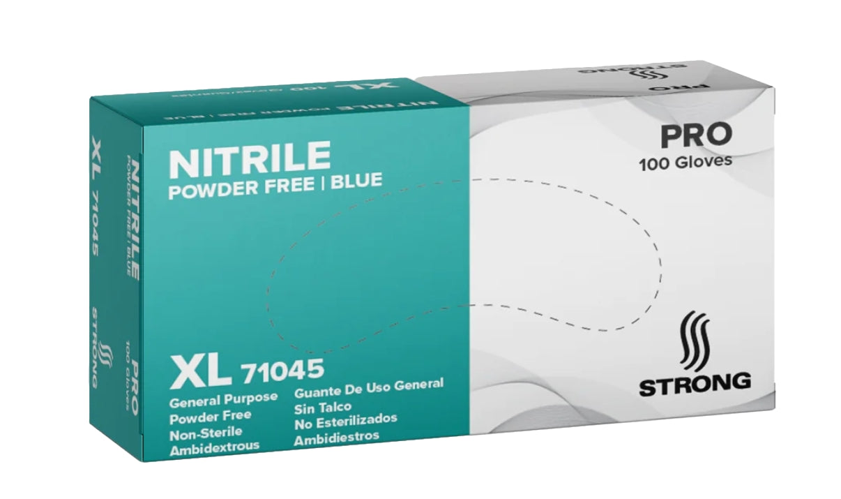 Strong Manufacturers Blue 4mil Nitrile Gloves - 1,000 Case Count
