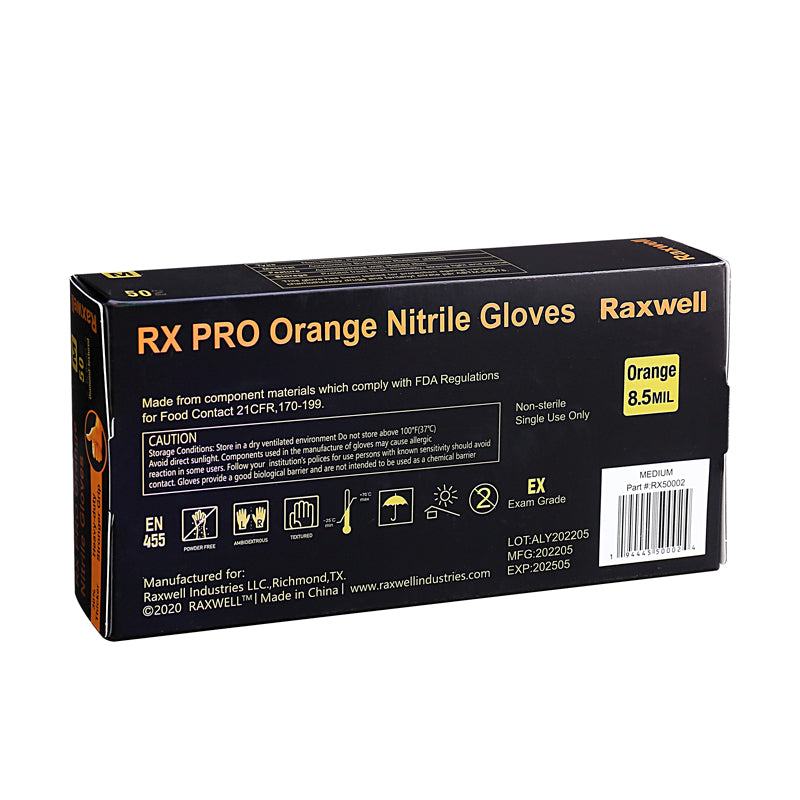 Orange Nitrile Glove - 1,000 Case Count, 8.5 Mil Thick