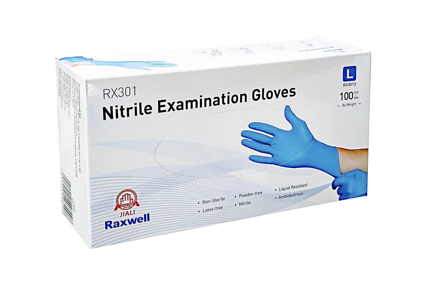 RX PRO Blue Nitrile Gloves - 1,000 Case Count, 4 Mil Thick
