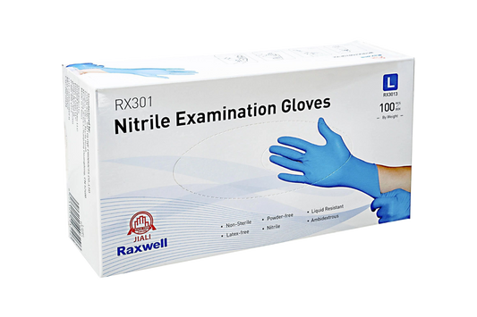 RX PRO Blue Nitrile Gloves - 1,000 Case Count, 4 Mil Thick
