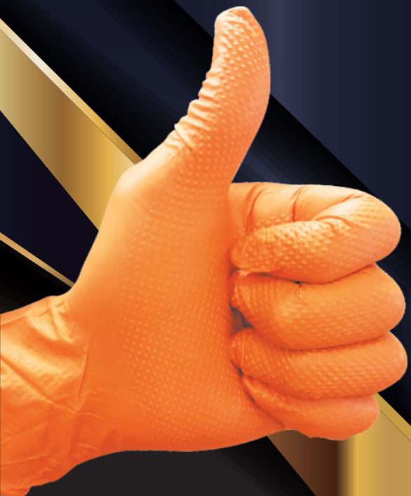 Boite de gants nitrile Orange Grip Ultra résistant 90pcs - D Stock41